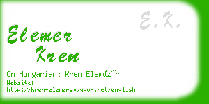 elemer kren business card